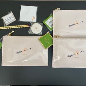 Kate Spade New York Faux Leather Bridesmaid Gift Pencil Pouches Set of 3